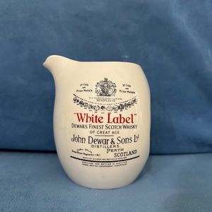 Dewar’s scotch whisky! White Label pitcher/ jug, # 3960